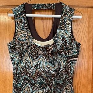 Cato ladies top with metal neck decoration